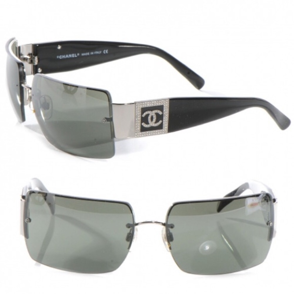 Chanel Black Sunglasses w/Swarovski Crystals - Picture 2 of 8